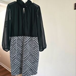 NWT Blk/Sil Evening Dress 1X